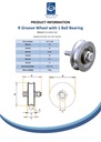 50mm Round groove wheel with 1 ball bearing Spec Sheet