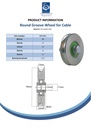 80mm Round groove wheel with 8mm groove for cable - Spec sheet