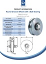 80mm Round groove wheel with 1 ball bearing - Spec sheet
