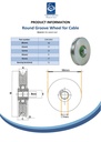 100mm Round groove wheel with 8mm groove for cable - Spec sheet