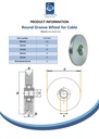 120mm Round groove wheel with 8mm groove for cable - Spec sheet