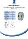 140mm Round groove wheel 20.5mm groove 2 ball bearing - Spec sheet
