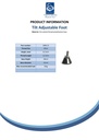 M6x12 Zinc plated levelling foot 25mm plastic base 50kg Spec Sheet