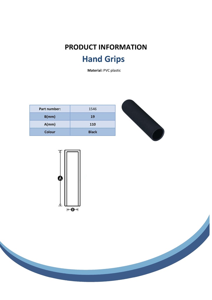 3/4'' Hand grip (black) Spec Sheet