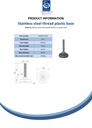 M12x70 Stainless levelling foot 60mm plastic base 1500kg AISI 304/A2 - Spec sheet