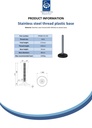 M16x150 Stainless levelling foot 80mm plastic base 1000kg AISI 304/A2 - Spec sheet