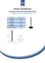 Stainless levelling foot M20x230 with 100mm plastic base 1500kg AISI 304/A2 - Spec Sheet