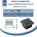 Plastic square insert 90x90mm (3.6/6.3mm) Spec Sheet
