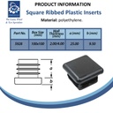 Plastic square insert 100x100mm (4.0/6.3mm) Spec Sheet