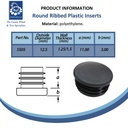 Plastic round insert 1/2" (1.25/1.5mm) Spec Sheet