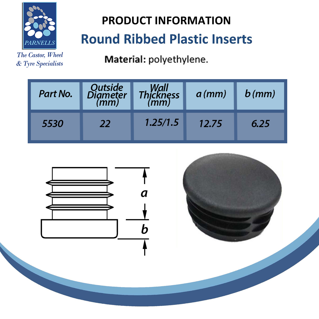 Plastic round insert 7/8” (1.25/1.5mm) Spec Sheet