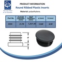 Plastic round insert 1 ¼” (1.25/1.5mm) Spec Sheet