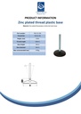 M16x100 Zinc plated levelling foot 50mm plastic base 470kg Spec Sheet