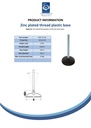 M16x150 Zinc plated levelling foot 50mm plastic base 470kg Spec Sheet