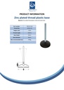 M20x150 Zinc plated levelling foot 50mm plastic base 470kg Spec Sheet