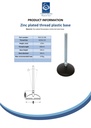 M20x200 Zinc plated levelling foot 50mm plastic base 470kg Spec Sheet