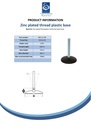 M16x100 Zinc plated levelling foot 80mm plastic base 900kg Spec Sheet