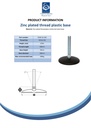 M16x100 Zinc plated levelling foot 100mm plastic base 900kg Spec Sheet