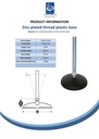 M16x200 Zinc plated levelling foot 100mm plastic base 900kg Spec Sheet