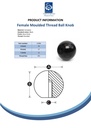 M5 Duroplast Nylon threaded ball knob Spec Sheet