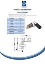 M20 stainless steel Cam plunger (12mm plunger diameter) Spec Sheet