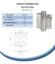 Set of 2 - 75mm Spring hinge stainless steel 304 Spec Sheet