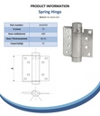 75mm Spring hinge zinc plated Spec Sheet