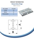 100x90mm heavy duty hinge zinc plated Spec Sheet