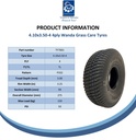 4.10/3.50-4 4pr Wanda P332 Grass tyre Spec Sheet