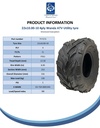22x10.00-10 4pr Wanda P361 ATV Tyre E-marked TL 36J Spec Sheet