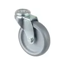 A301.A80.100 100mm swivel bolt hole 10mm castor with grey thermoplastic rubber on polypropylene centre plain bearing wheel 90kg