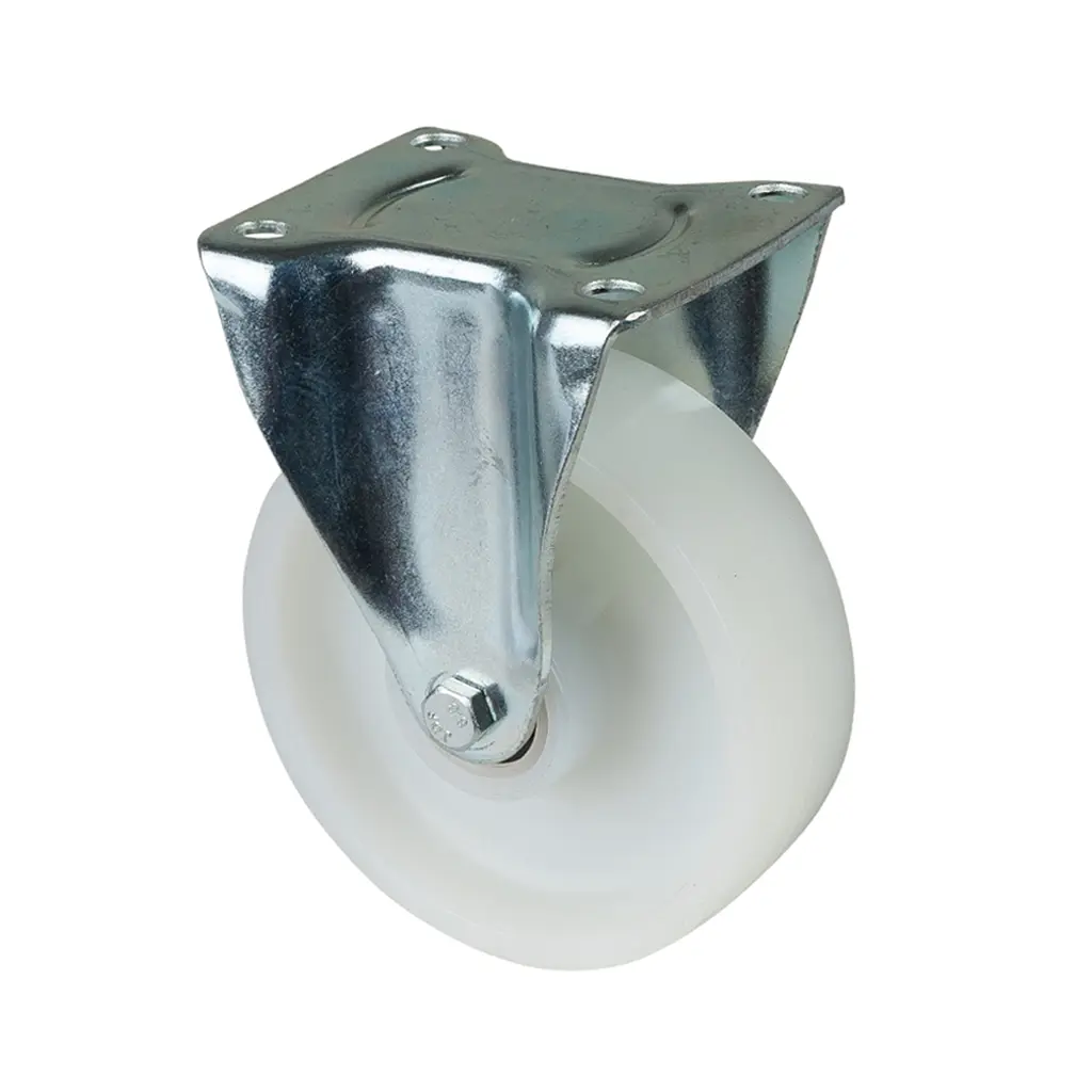 LB510.B10.126 125mm fixed top plate 105x85mm castor with nylon roller bearing wheel 300kg