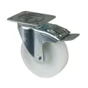 LB520.B10.126 125mm swivel/brake top plate 105x85mm castor with nylon roller bearing wheel 300kg