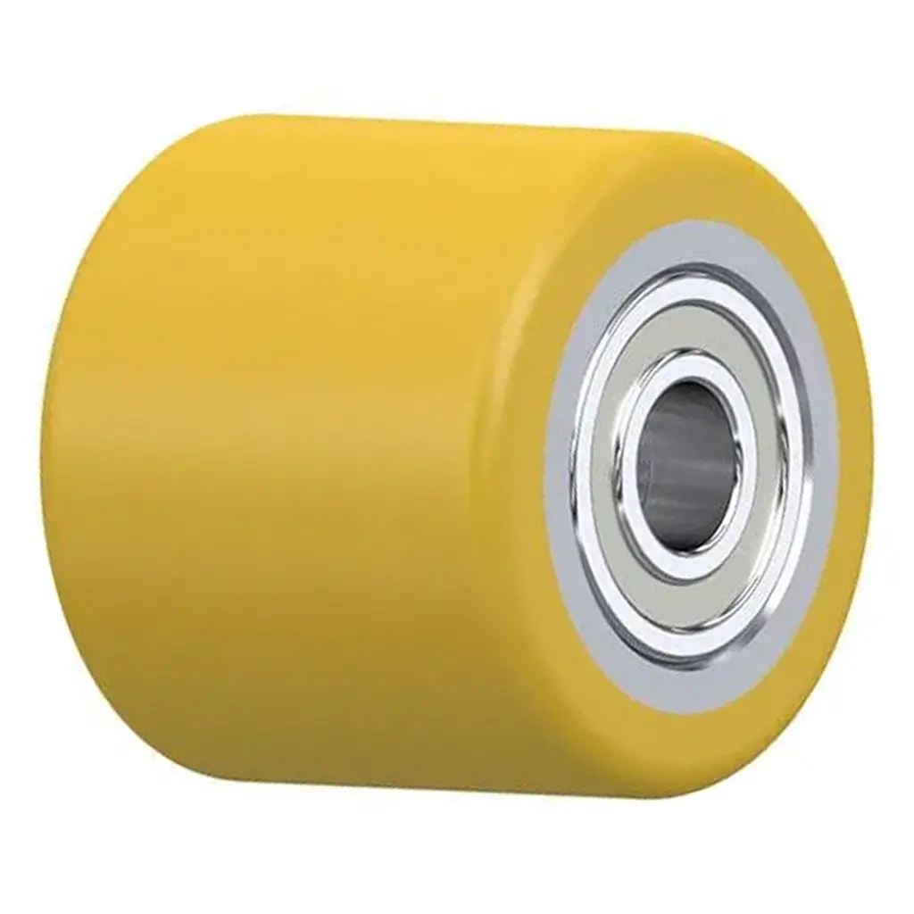 VSTH 82/20K Wheel series 80x70mm yellow Extrathane® polyurethane on steel centre 20mm bore hub length 70mm ball bearing 500kg