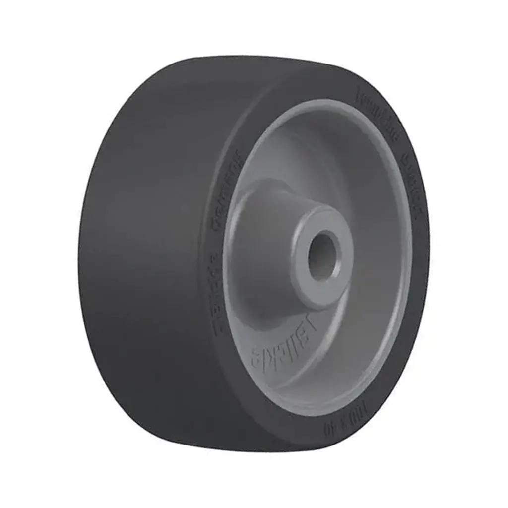 POSI 101/12G Wheel series 100mm black heat resistant silicone rubber on thermoplastic centre (-25°C - +250°C) 12mm bore hub length 38mm plain bearing 80kg