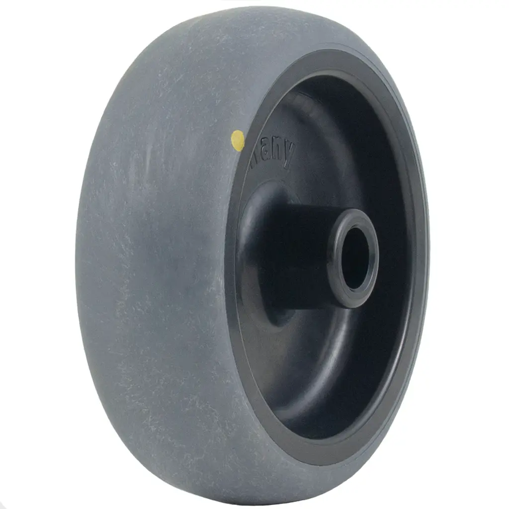 TPA 101/12G-ELS 100mm electrically conductive grey thermoplastic rubber on polypropylene centre 12mm bore hub length 35mm plain bearing 70kg