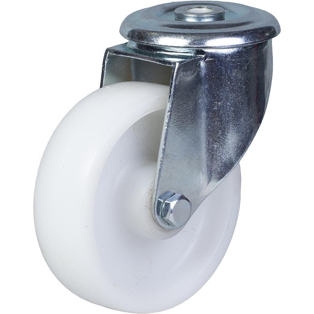 300 series 100mm swivel bolt hole 10,5mm castor with polypropylene roller bearing wheel 150kg