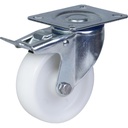 L420.100 100mm swivel/brake top plate 100x80mm castor with polypropylene roller bearing wheel 150kg