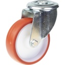300 series 100mm swivel bolt hole 10,5mm castor with polyurethane on nylon centre roller bearing wheel 150kg
