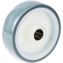 Wheel series 100mm BLUE/GREY polyurethane on nylon centre 15mm bore hub length 49mm roller bearing 220kg