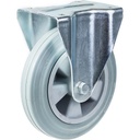 L410.200 200mm fixed top plate 146x107mm castor with grey rubber on polypropylene centre roller bearing wheel 205kg