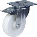 300 series 200mm swivel/brake top plate 140x110mm castor with nylon plain bearing wheel 350kg