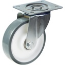 300 series 200mm swivel top plate 140x110mm castor with polyurethane on polypropylene centre ball bearing wheel 350kg