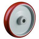 Wheel series 200mm RED/BROWN polyurethane on nylon centre wheel plain bore 380Kg.
