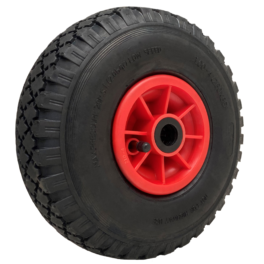 3.00x4 4ply Pneumatic wheel plastic rim 20x75mm roller bearing 150kg