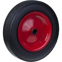 Wheel series 350mm black rubber on pressed steel centre 25.4mm (1") bore hub length 63mm roller bearing 400kg