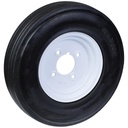 BW400 4x4WT 400mm black rubber on 4-stud steel rim with 4" PCD 500kg