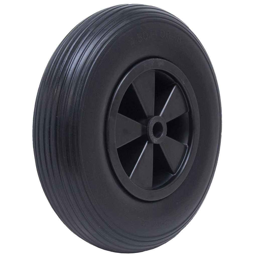 4.80/4.00x8 Puncture proof wheel plastic rim 25.4x75mm plain bearing 200kg