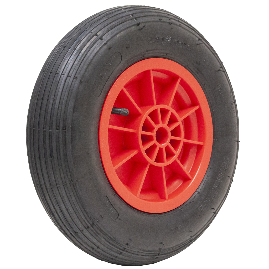 4.80/4.00x8 4ply Pneumatic wheel plastic rim 20x75mm plain bearing 200kg