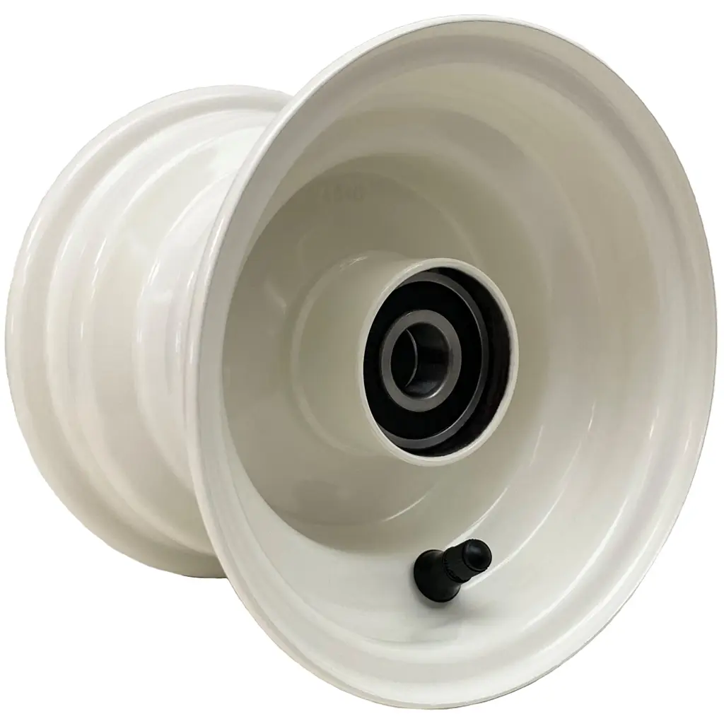 4.50x6 Wheel rim 25x80mm ball bearing white + cap